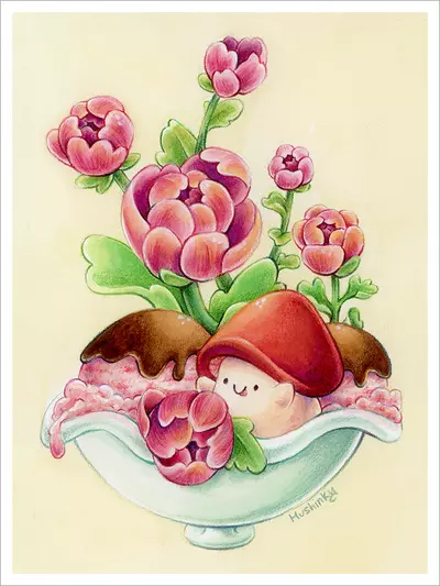 Peony Cream [PRINT], Mushinky