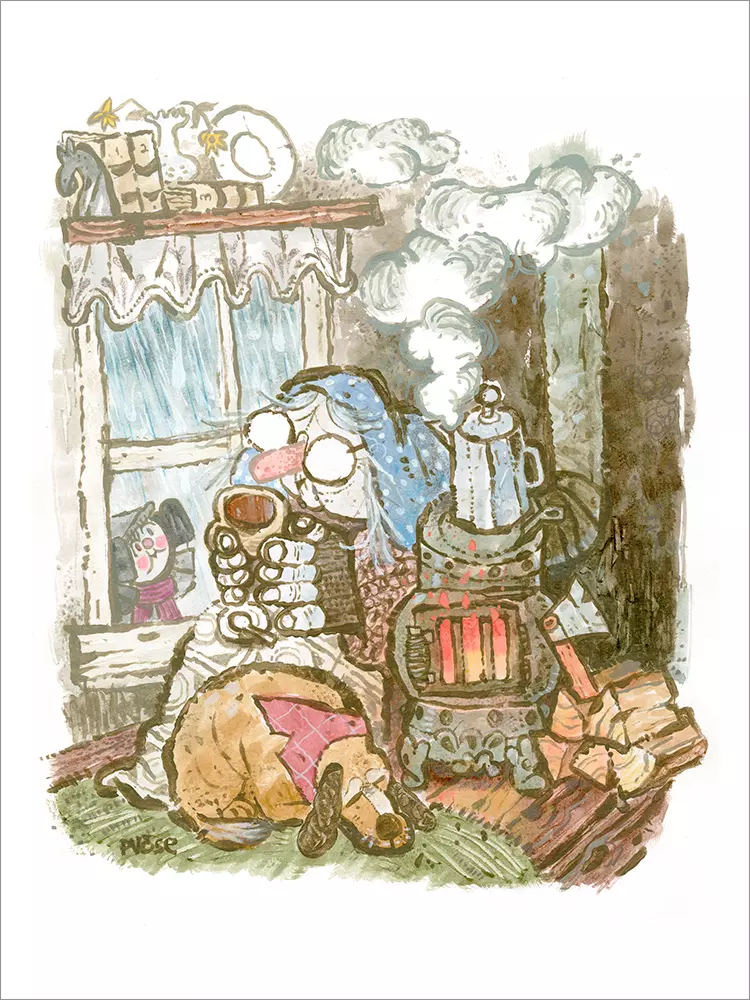 Grandma's Cup of Coffee [PRINT], philip vose