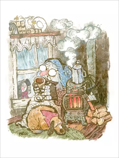 Grandma's Cup of Coffee [PRINT], philip vose