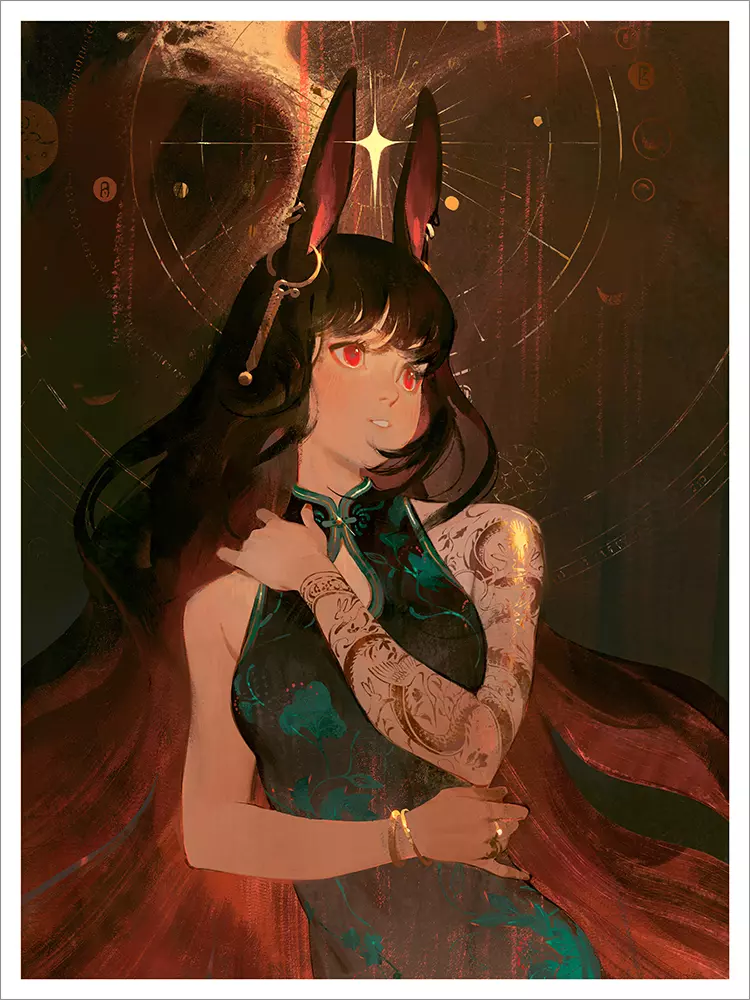 Gold - Hand Embellished [PRINT], Airi Pan