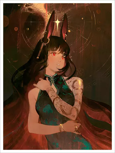 Gold - Hand Embellished [PRINT], Airi Pan