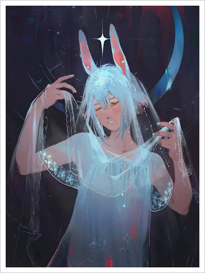 Silver - Hand Embellished [PRINT], Airi Pan