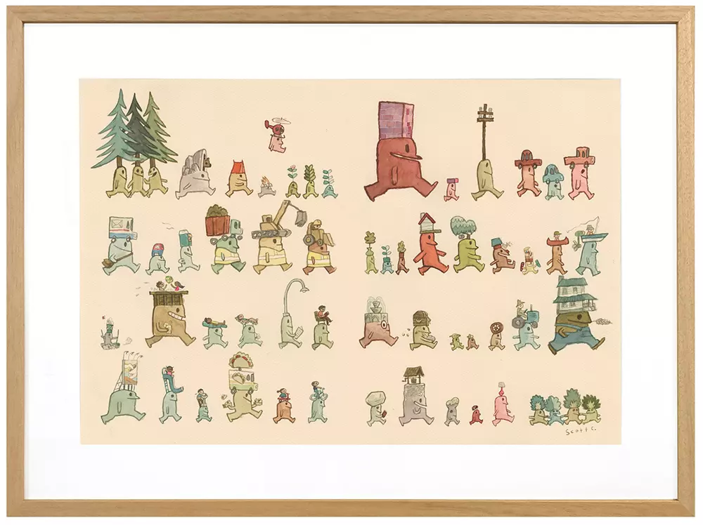 Cabin Head and Tree Head [Endpapers 1], Scott C.