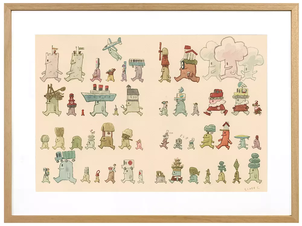 Cabin Head and Tree Head [Endpapers 2], Scott C.