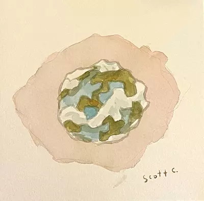 Cabin Head and Tree Head [Bye-Byes Spot Illustration], Scott C.