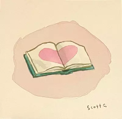 Cabin Head and Tree Head [Leafcuts Spot Illustration], Scott C.