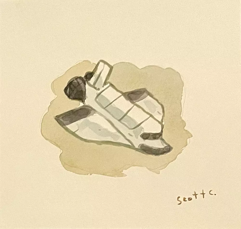 Cabin Head and Tree Head [Hiding Spots Spot Illustration], Scott C.