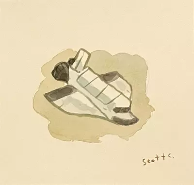 Cabin Head and Tree Head [Hiding Spots Spot Illustration], Scott C.