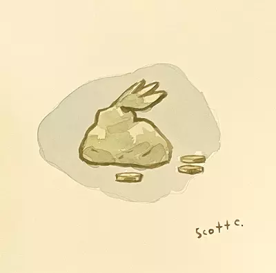 Cabin Head and Tree Head [Holes Spot Illustration], Scott C.