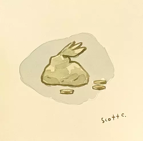 Cabin Head and Tree Head [Holes Spot Illustration], Scott C.