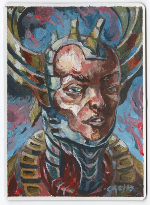 Sphinx Warrior Portrait [Quantum Riddler], Cacho Rubione