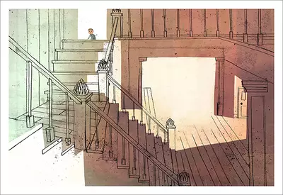 The Dark: Laszlo & the Stairs (Pg.02) [PRINT], Jon Klassen