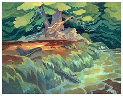 Pinguisbi Waterfall [PRINT], Laura Bifano