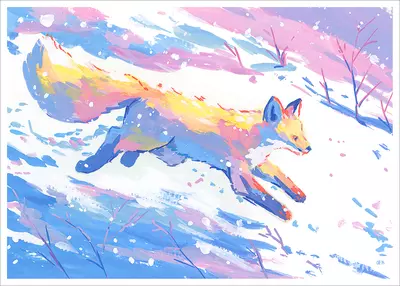 Snow Fox [PRINT], Ogygia Art