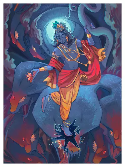 Krishna and Kaliya [PRINT], Aranyaksha