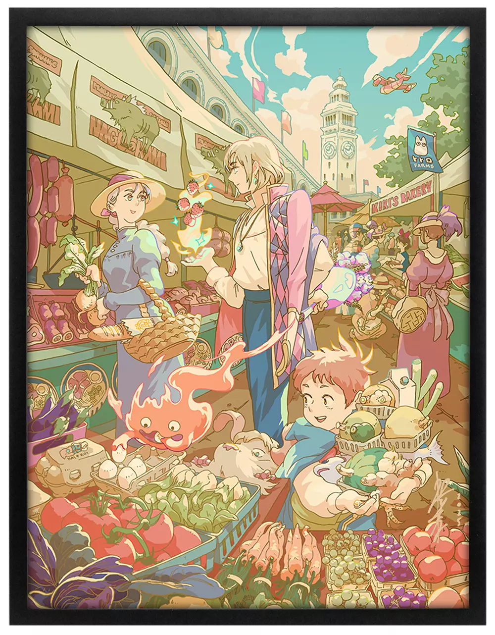 Howl's Moving Strawberries (Framed Giclee), Bryce Kho