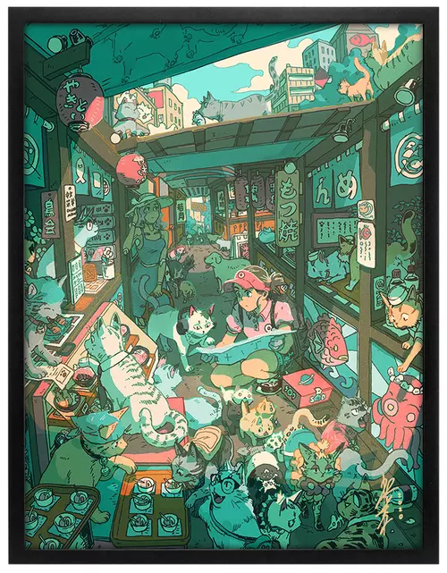 Alley Cats (Framed Giclee), Bryce Kho