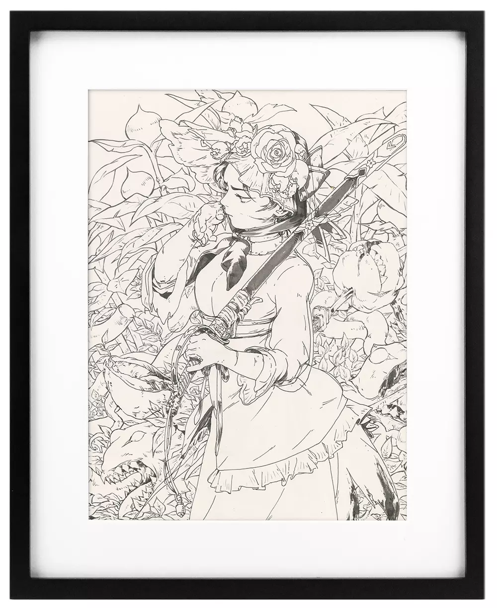 Woman with Katana (Ink), Bryce Kho