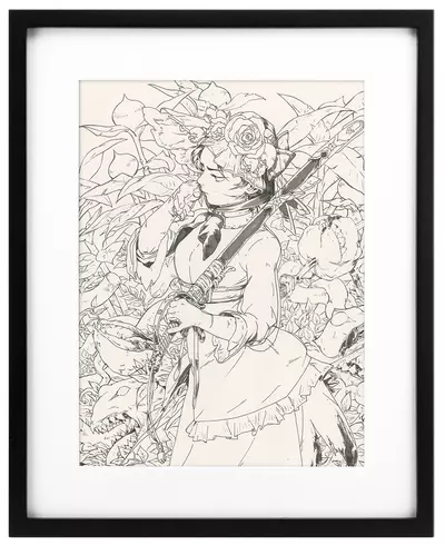 Woman with Katana (Ink), Bryce Kho