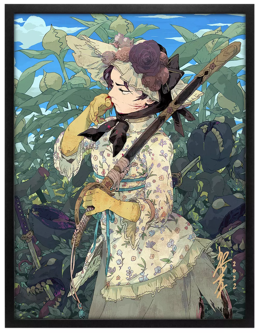 Woman with Katana (Framed Giclee), Bryce Kho