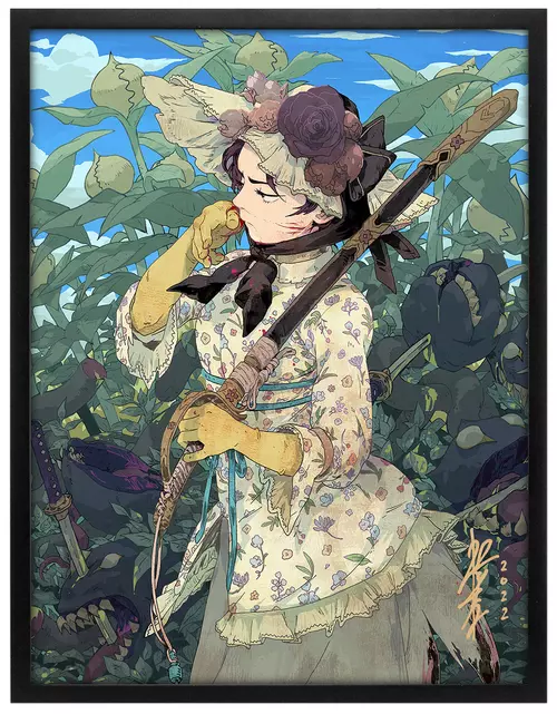 Woman with Katana (Framed Giclee), Bryce Kho