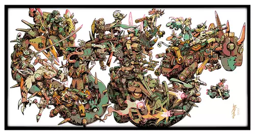 Dragon Motorcycle (Framed Foil Print) 1/1, Bryce Kho