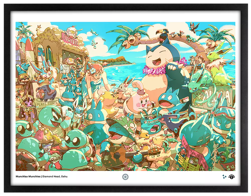 Munchlax Munchies (Framed Giclee) 1st Edition, Bryce Kho