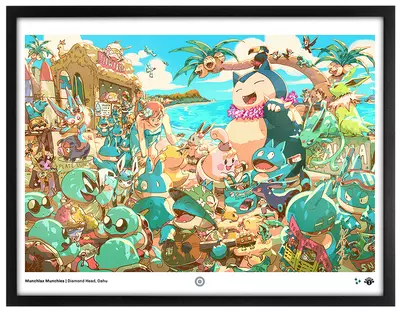 Munchlax Munchies (Framed Giclee) 1st Edition, Bryce Kho