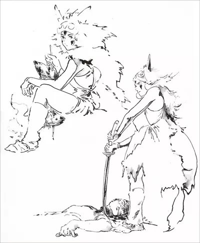 Princess Mononoke Study 3 - Unframed, Bryce Kho