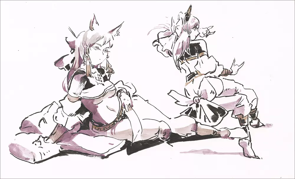 Tamamo Study - Unframed, Bryce Kho