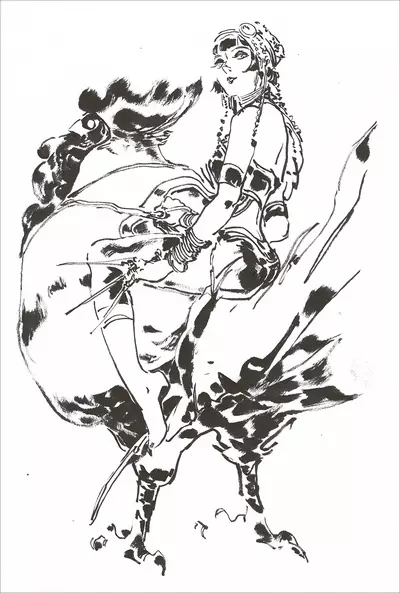 Woman on Rooster Study - Unframed, Bryce Kho