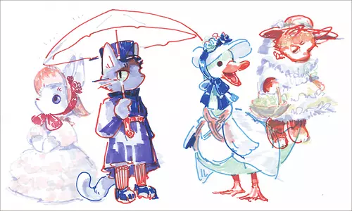 Anthropomorphic Animals Study 1- Unframed, Bryce Kho