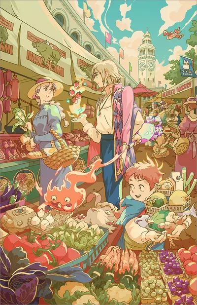 Howl's Moving Strawberries [PRINT], Bryce Kho