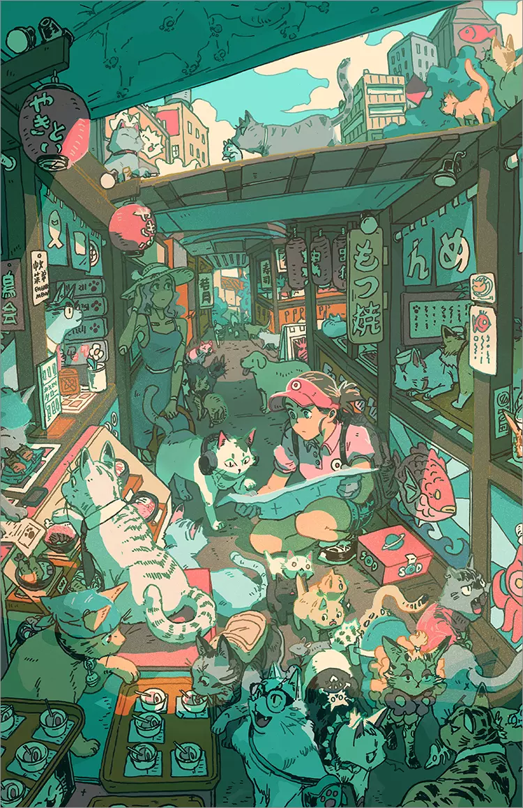 Alley Cats [PRINT], Bryce Kho