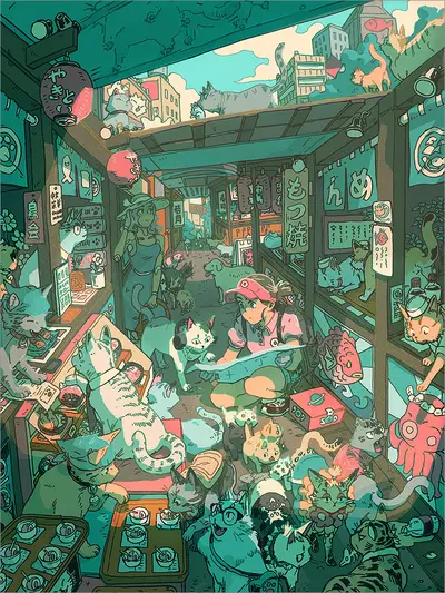 Alley Cats [PRINT], Bryce Kho