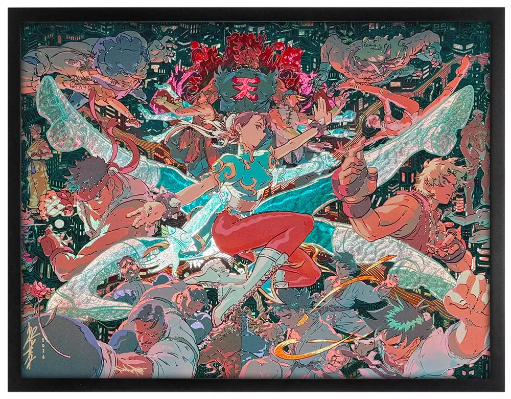 Street Fighter III Strike (Framed Foil Print), Bryce Kho