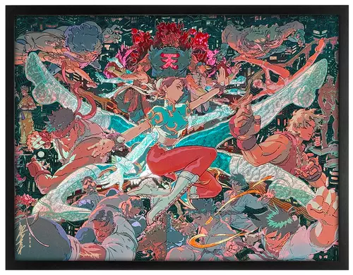 Street Fighter III Strike (Framed Foil Print), Bryce Kho