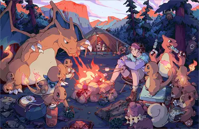 Charmander Campfire [PRINT], Bryce Kho