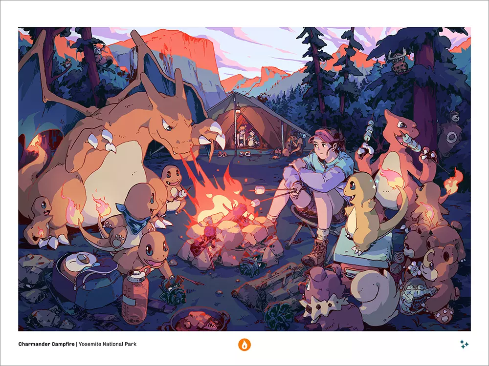 Charmander Campfire [PRINT], Bryce Kho