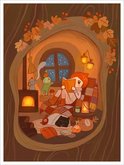 Cozy Winter [PRINT], Moon Qi