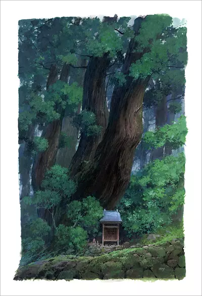 Iwaya Cedar Tree Shrine [PRINT], Yoichi Nishikawa