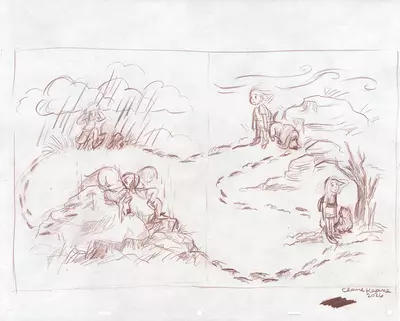 Who Are You? - Page 23 & 24 Sketch, Claire Keane