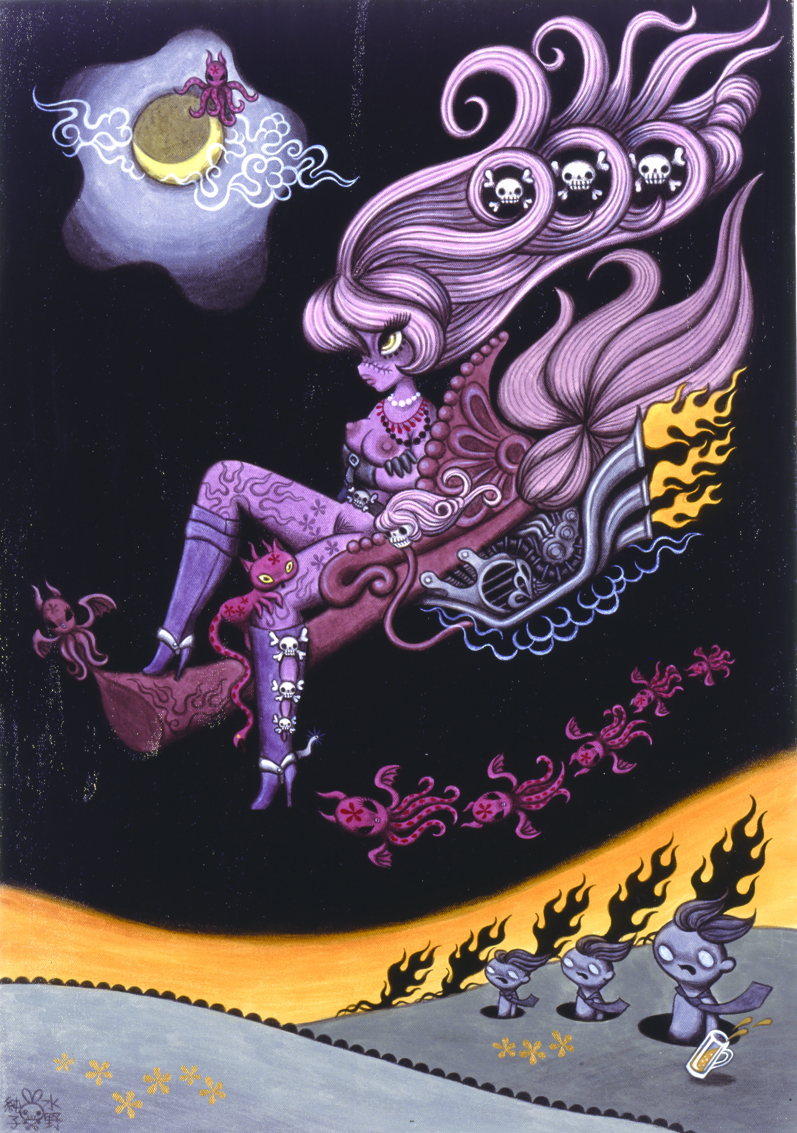 Eight Of Wands: Full Throttle Witch - Nucleus | Art Gallery